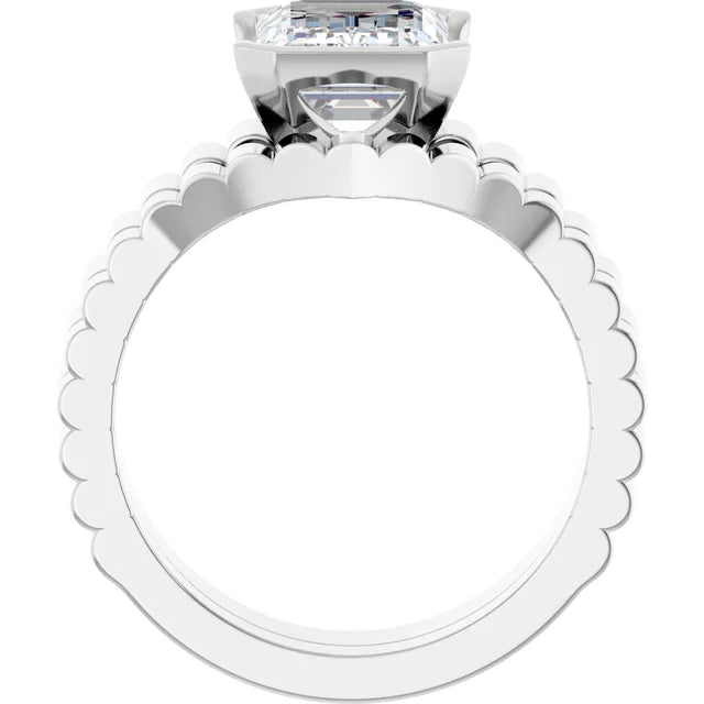 Scalloped Charmer Engagement Ring